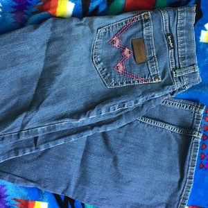 These are size 12 bootcut Wrangler jeans.